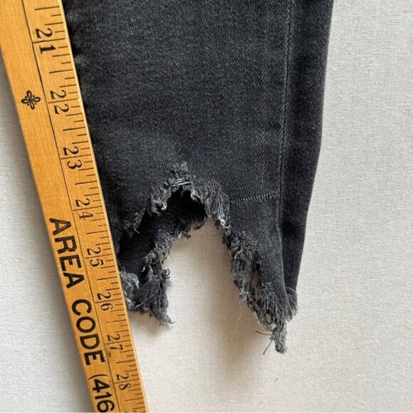 Agolde Sophie Black Skinny Jeans Distressed Fray Denim Jeans Sz 23 - Picture 12 of 15